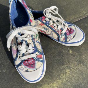 Coach Barrett Poppy Sneakers Size 5.5B Royal Blue & Light Tan